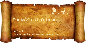 Munkácsi Ambrus névjegykártya